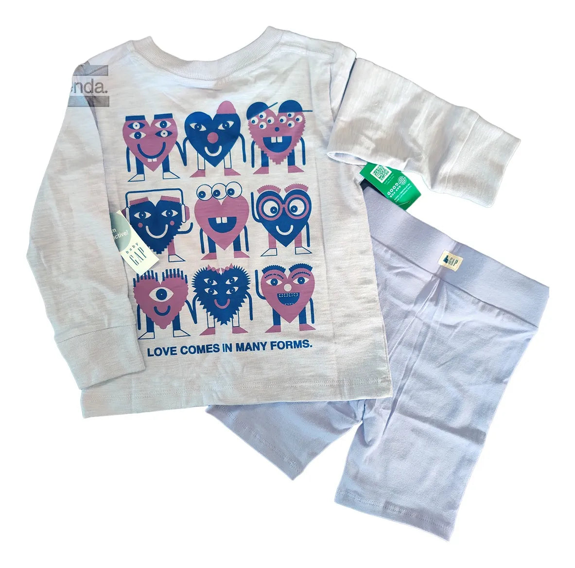 Conjunto niña Gap remera ML + 1 biker